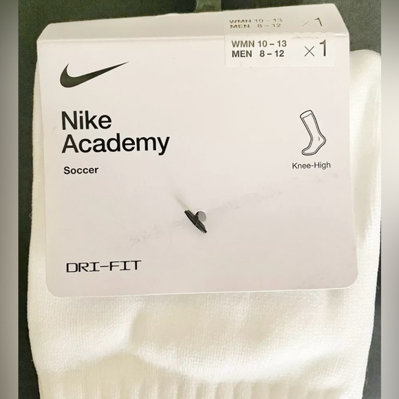 Brand New Original Nike Academy Over-The-Calf Soccer Sock - White - Large - Picture 3 of 3